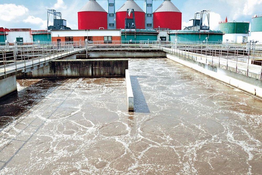 View of a wastewater treatment plant