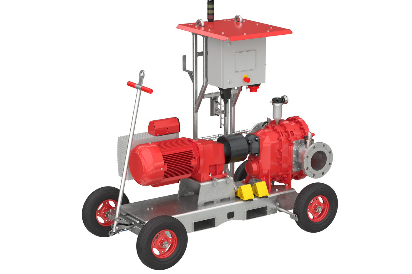 Rollable VX pump on a handcart Rollable VX pump on a handcart