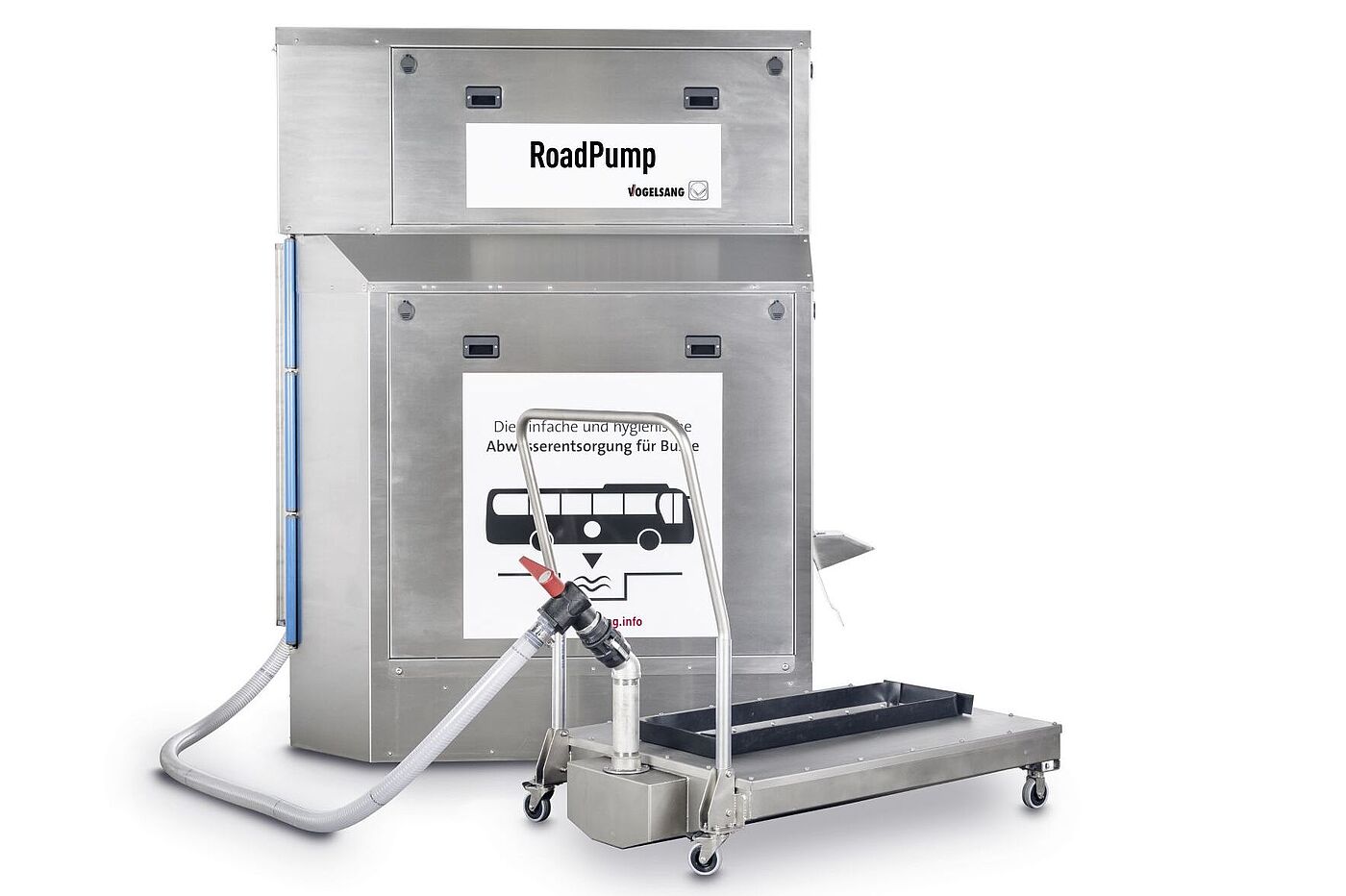 RoadPump Plus, das Vogelsang-System zur Frischwasserversorgung und Abwasserentsorgung aus Bordtoiletten