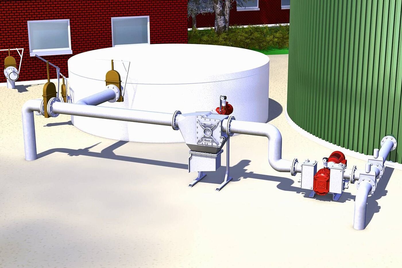 The heavy material separator DebrisCatcher on site in a biogas plant