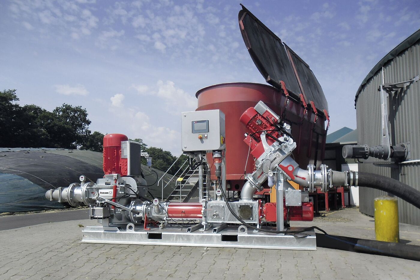 Sistema de desintegración mecánica DisRuptor de Vogelsang en una planta de biogás