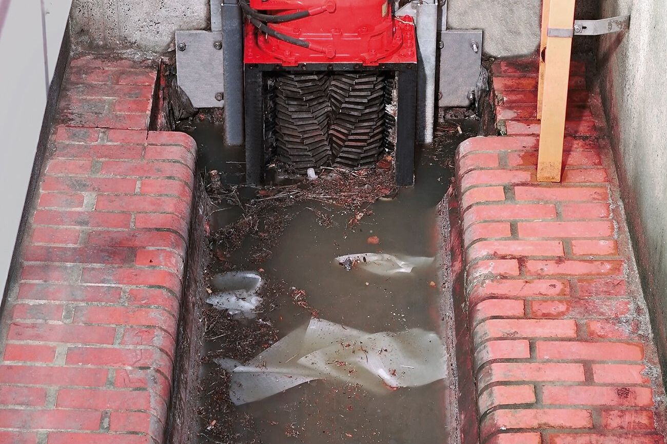El triturador de aguas residuales XRipper en uso