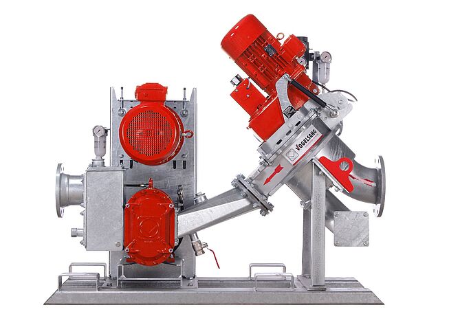 Il sistema di pompaggio BioCut composto dal trituratore per fluidi RotaCut e la pompa a lobi rotativi serie VX